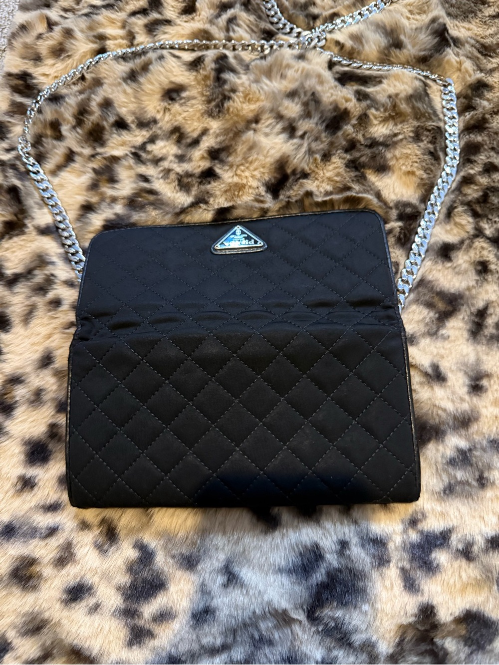 Prada Black Quilted Chain Crossbody Wallet - Picture 16 of 16